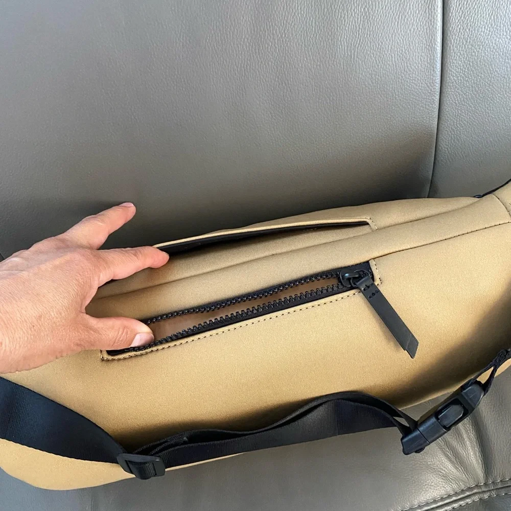 NWT Woofing Around The Bentley Tan Crossbody/Sling Premium Bag.